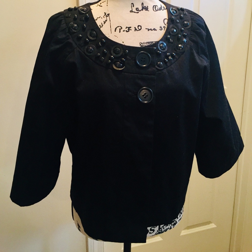 Crop top jacket with front embellishments